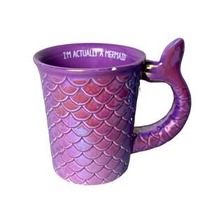 Let’s Be Mermaids Purple Tail Mug Shimmer Scales Coffee Tea Mug